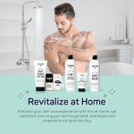 SpaLife 7-Piece Bath and Body Men Grooming Gift Set - 2-in-1 Shampoo & Conditioner, Body Wash, Daily Moisturizer, Post-Shave Lotion, Bath Sponge & Foot Stone for Luxurious At-Home Spa