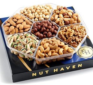 Nuts Gift Basket - Assortment of Sweet & Roasted Salted Gourmet Nuts - Assorted Food Gift Box for Christmas, Thanksgiving, Fathers Day, Mothers Day, Family, Sympathy, Men & Women.
