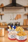 Christmas Tower Box, Party Mix, Gourmet Gift Tower Basket, Gift Basket, Waffle Pretzels, Salted Pistachios, Caramel Corn, Ferroro Rocher