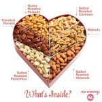 NUT CRAVINGS Gourmet Collection - Easter Mixed Nuts Heart Shaped Gift Basket, Love in A Box (6 Assortments) Romantic Arrangement Platter, Healthy Kosher USA Made Corporate