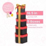 Premade Easter Care Package Tower gift - Candy Snacks gift Treats Plush Bunny Cookies Gift Box Bundle Basket Fillers Stuffers Present Kids Adults Boys Girls College Student Child Grandchildren Toddlers