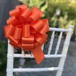 Large Orange Gift Pull Bows - 9" Wide, Set of 6, Halloween, Thanksgiving, Gift Basket, Fall Decor, Autumn, Christmas Presents, Birthday, Fundraiser, School, Classroom, Decoration