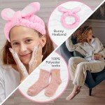 Larchio Easter Basket Essentials For Adults Easter Gifts for Women Basket Sutffers for Teen with Bunny Mug Scented Candle Spa Gifts for Women Teen Girls