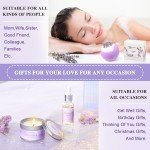 Gifts for Women, Birthday Gifts Spa Gifts Baskets for Women Bubble Bath and Body Gifts Set Lavender Gifts for Mom Her Female Sister Mother Teacher Wine Tumbler Purple