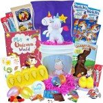 Unicorn Easter Gift Basket For Kids, Boys, Girls - Filled with Easter Eggs, Candy, Chocolate - Great Easter Care Package for Family and Friends