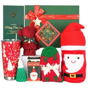 Christmas Gifts, Gift Baskets for Women Men, 2024 Unique Christmas Gift Sets Xmas Presents Ideas Box with Tumbler and Blankets for Her Him Mom Coworkers Best Friend Wife Daughter Sister