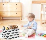 DDBASKET Batman Basket for Kids Gift Basket Empty Baby Basket for Boys and Girls Rectangular Toy Storage Basket Organizer Bin Box Cute Bat Room Decor for Home(Black Bats)