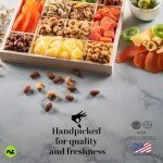 NUT CRAVINGS Gourmet Collection - Easter Dried Fruit & Mixed Nuts Gift Basket in Reusable Wooden Tray + Ribbon (12 Assortments) Arrangement Platter, Healthy Kosher Corporate
