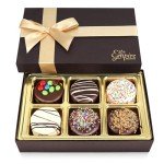 Gourmet Cookies Gift Basket - Delicious Chocolate Gift Basket Great for Birthday Treats for Women and Men - Fancy Chocolate Covered Cookies for Gifting, 6 Count