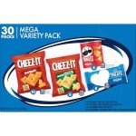 Kellogg's Cheez-It, Pringles & Rice Krispies Treats Snacks Mega Variety Pack, 30.1oz Box (30 Count)