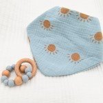 Baby Gift Set Boy - Newborn Shower Gift Basket with Large Minky Plush Blanket, Muslin Swaddle, Teether, Wooden Birth Record, Hand & Foot Print Kit, Nemo Socks, for Newborn Essentials Boys, Blue