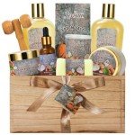 Mother's Day 10 Pc Spa Gift Set for Women - Gifts for Her Spa Kit Bubble Bath Spa Gift Basket for Women with Epsom Salt, Bath & Body Oil, Body Scrub, Candle, Wood Massage Tool - Bath Set Spa Basket