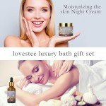 Mother's Day 10 Pc Spa Gift Set for Women - Gifts for Her Spa Kit Bubble Bath Spa Gift Basket for Women with Epsom Salt, Bath & Body Oil, Body Scrub, Candle, Wood Massage Tool - Bath Set Spa Basket