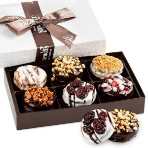 Easter 6 Chocolate Cookies Gift Basket, Gourmet Covered Candy Gift Box for Food Delivery, Spring Candy Treats Basket Stuffer Ideas for Wife, Husband, Girlfriend, Boyfriend