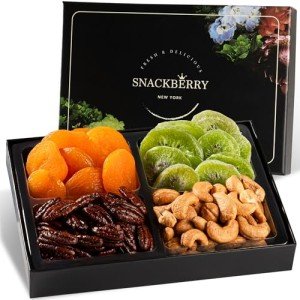 Holiday Christmas Variety Dried Fuit and Nuts Gift Basket, Nut Platter, Thanksgiving Gift Basket, Gift Box for Birthday. Anniversary, Get Well Gift, Gift for Him, Her and Family, Snackberry (1 Pack)