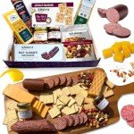 GiftWorld Beef Summer Sausage Charcuterie Cheese Gifts Basket, Charcuterie Food Items, Meat and Cheese Gift Baskets, Food Gifts for Men and Women, Meat Sampler For Business