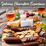 GiftWorld Beef Summer Sausage Charcuterie Cheese Gifts Basket, Charcuterie Food Items, Meat and Cheese Gift Baskets, Food Gifts for Men and Women, Meat Sampler For Business