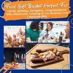 GiftWorld Beef Summer Sausage Charcuterie Cheese Gifts Basket, Charcuterie Food Items, Meat and Cheese Gift Baskets, Food Gifts for Men and Women, Meat Sampler For Business