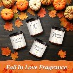 Fall Candle Set | 4 Pack Scented Candles for Home - Candle Gifts for Women Men, Soy Candles Home Scented | Autumn Fragrance of - Apple Pie/Cinnamon/Harvest/Wreath