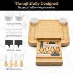 Smirly Charcuterie Board Set - Large Bamboo Cheese Board for Serving - House Warming Gifts New Home, Wedding & Bridal Shower Gift, Birthday Gift for Women