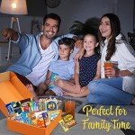 Snack Box Care Package (150) Variety Snacks Gift Box Bulk Snacks -Fathers Day College Students, Military, Work or Home - Over 9 Pounds of Snacks! Snack Box Fathers gift basket gifts for men