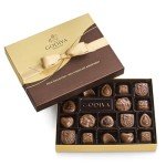 Godiva Nuts and Caramel Chocolate Gift Box- Praline in Milk, White and Dark Chocolate, Assorted Chocolate Candy Gift Basket for Easter, Mother’s Day, Birthday and Anniversary, Gold Ribbon, 18-Piece