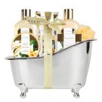 Gifts for Women, Spa Luxetique Spa Gift Baskets for Women, 8 Pcs Vanilla Bath Sets for Women Gift, Bubble Bath Set for Women Gift, Vanilla Gift Sets for Women,Mothers Day Gifts for Mom