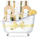 Gifts for Women, Spa Luxetique Spa Gift Baskets for Women, 8 Pcs Vanilla Bath Sets for Women Gift, Bubble Bath Set for Women Gift, Vanilla Gift Sets for Women,Mothers Day Gifts for Mom