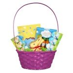 Lindt Easter Basket with GOLD BUNNY, Festive Lindt Chocolate for Kids with Pink Easter Basket Ready for Gifting