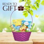 Lindt Easter Basket with GOLD BUNNY, Festive Lindt Chocolate for Kids with Pink Easter Basket Ready for Gifting