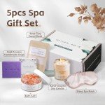Natural Amor Handmade Spa Gift Set, Relaxing 5pcs Self Handmade Skin Care Sets Gift Package for Women, Birthday Gift, Natural Gift Idea,Spa Gifts for Women