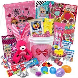 Easter Gift Basket - Premade Themed Basket For Kids, Boys, Girls Filled with Eggs, Candy, Chocolate Great Care Package for Family and Friends