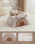 Blissful Diary Baby Diaper Caddy Organizer, Cotton Rope Diaper Caddy Basket, Large Storage Basket for Newborn Boys and Girls, Gift for Baby Shower List, Newborn Essentials, Earthy Rainbow