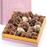 Chocolate Gift Box with Assorted Gourmet Chocolate - Pink Floral Gift Box - Food Gift Basket for Women - Birthday, Thank You, Present Idea for Her, Holiday Gift