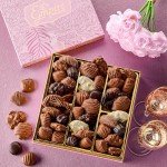 Chocolate Gift Box with Assorted Gourmet Chocolate - Pink Floral Gift Box - Food Gift Basket for Women - Birthday, Thank You, Present Idea for Her, Holiday Gift