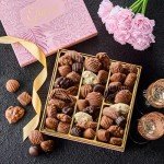 Chocolate Gift Box with Assorted Gourmet Chocolate - Pink Floral Gift Box - Food Gift Basket for Women - Birthday, Thank You, Present Idea for Her, Holiday Gift