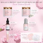Spa Gifts for Women, 28pcs Rose Facial Skin Care Set includes Face Cream,Bath Oil,Shower Accessories. Body & Facial Kit for Women, Birthday Gift for Women, Mother's Day Gift