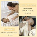 iAOVUEBY Baby Gift Set, Baby Shower Gifts for Girls Boys, Bear New Baby Gift Basket Include Newborn Rattle Blanket Wooden Keepsake Milestone Cute Bibs Socks Greeting Card, Baby Gift Essentials Stuff