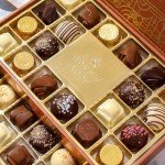 Chocolate Gift Basket, Candy Food Gifts, Gourmet Snack Box, Holiday Present Idea, Corporate Him & Her, Men, Women, Two-Tier Box with Assorted Belgian Truffles, 10+ Flavors, Bonnie and Pop (Copper)