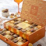 Chocolate Gift Basket, Candy Food Gifts, Gourmet Snack Box, Holiday Present Idea, Corporate Him & Her, Men, Women, Two-Tier Box with Assorted Belgian Truffles, 10+ Flavors, Bonnie and Pop (Copper)