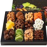 Premium Chocolate & Dried Fruit Gift Box – Gourmet Chocolate-Covered Treats & Dried Fruit Sampler – Great for Holidays, Birthdays, & Special Occasions