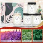 4 Pack Home Scented Lavender Jar Candles, 28 oz 200 Hour Aromatherapy Candles, Long Lasting Candle Gift Set for Women, Perfect for Birthday Gifts