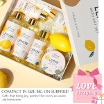Lemon Scent Bath Spa Gift Box Set for Women - Shower Gel, Bubble Bath, Body Cream, Soap, Salt, Essential Oil