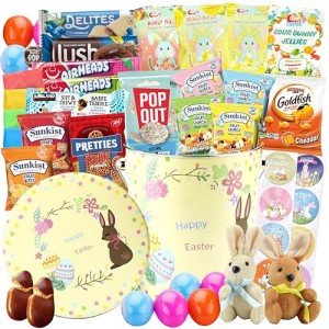 Eva's Gift Universe Easter Basket Tin (44 Count) Filled with Candy Great Package for Family and Friends Kids Boys Girls, Huevos de Pascua
