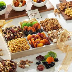 Broadway Basketeers Dried Fruit Gift Tray – Edible Gift Box Arrangements and Healthy Gourmet Gift Basket for Birthday, Appreciation, Thank You, Families, Sympathy, Easter, Mother's Day, Father's Day