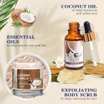 Gifts for Women, Birthday Gifts for Women, Bath and Body Gifts Set, Spa Gifts for Women Vanilla Coconut, Self Care Relaxing Bath Sets for Thank you Women, Mom, Grandma, Girlfriend, Sister, Friends