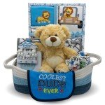 Welcome Home Precious Baby Gift Set | Newborn Baby Boy Gift Set with Baby Essentials | Baby Gift for Expecting Moms and Gender Reveals | Baby Layette Set | Blue Baby Gift Basket | Nikki's Gift Baskets