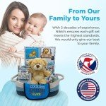 Welcome Home Precious Baby Gift Set | Newborn Baby Boy Gift Set with Baby Essentials | Baby Gift for Expecting Moms and Gender Reveals | Baby Layette Set | Blue Baby Gift Basket | Nikki's Gift Baskets