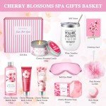 Gifts for Women Birthday Gifts for Women, Bath and Body Works Gift Set- 10 Pcs Valentine's Mother's Day Gifts and Cherry Blossoms Self Care Package Gift Women, Relaxing Spa Gift Basket for Women