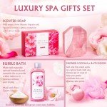 Gifts for Women Birthday Gifts for Women, Bath and Body Works Gift Set- 10 Pcs Valentine's Mother's Day Gifts and Cherry Blossoms Self Care Package Gift Women, Relaxing Spa Gift Basket for Women